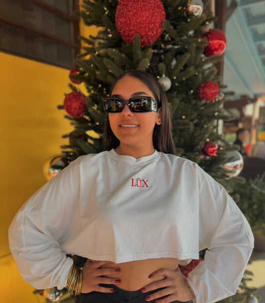 LONG SLEEVE WHITE CROP TOP❤️🤍